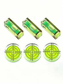 Mini Bubble Level Set, Magnetic Square And Round Disc High-Precision Small Leveling Tool With High-Visibility Green Liquid Bubble, Anti-Drop Transparent Acrylic Portable Level Ruler, Suitable For Hanging Pictures, Frame Installation, Drilling, Camera Tripod, Turntable, Ideal Tool For Woodworking, DIY Crafts, Home Decor Layout, Also Suitable As Christmas And Halloween Gift - A - View 8