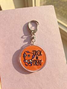 1pc/6pcs Cute Halloween Spook Acrylic Keychains, Halloween Costume Round Badge Pattern Pendant, Backpack And Car Key Accessories, K-Pop Fan And Halloween Gift, Back To School, Gift For K-Pop Fans, Gift For Friends, Halloween Exquisite Collection - Multicolor - View 9