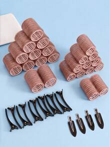 40pcs Self-Adhesive Hair Curlers, Heatless Curling Rollers, 6/12 Clips, Hair Salon Styling Curlers, Adhesive Hair Styling Tools - Multicolor - View 12
