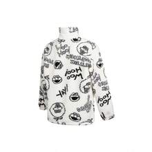 Adidas Neo All-Over Print Fleece Long Sleeve Jacket Unisex Couple Style White - White - View 2