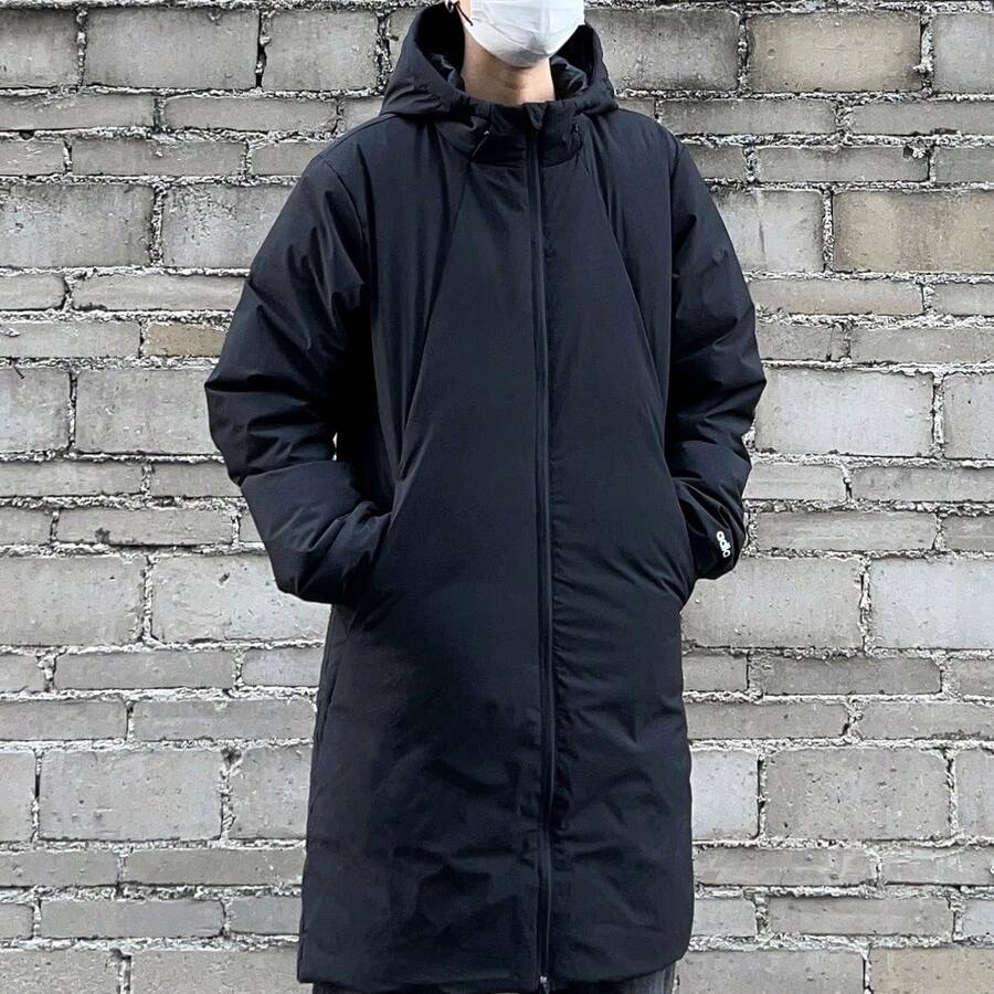 Adidas Authentic Men's Warm Jacket Down Mid-Length Padded Coat JL9616 - Black - View 1