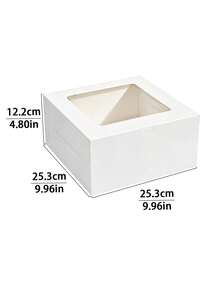 4pcs/8pcs/12pcs Square See‑Through Window Christmas Gift Boxes, Paper Packaging For Festival Gathering Presents, Stackable Storage Favor Boxes - View 2