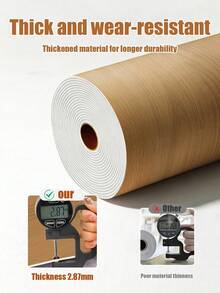 1 Roll PVC Matte Wood Grain Self-Adhesive Wall Sticker, Decorative Renovation Sticker, Wall Cover-Up, Wall Panel, 3D Moisture-Proof Background Wall, Removable, Wipeable, Dust-Resistant Wall Renovation Decorative Wallpaper - Multicolor - View 11