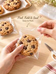 Transparent Multi-Size Self-Sealing Plastic Baking Bags, Reusable Plastic Bags Suitable For Cookies, Candies, Baked Goods, Party Favors Packaging - Multicolor - View 4