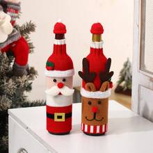 1pc Christmas Knitted Wine Bottle Cover, Hotel Restaurant Holiday Tabletop Decor - Multicolor - View 6