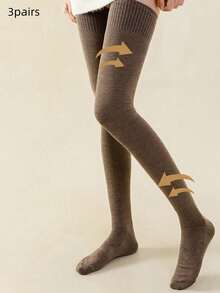 1 Pair Women's Autumn/Winter JK Style Knee-High Socks, Extended Design, Provides Knee Protection, Solid Color, Moderate Compression Effect, Fashionable Knee-High Socks, Suitable For Daily Casual Wear, Essential Item For Fitness And Sports, Comfortable To Wear, Multi-Functional Design - Multicolor - View 15