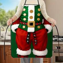 1 buah Celemek Cetak 3D Natal, Pola Santa, Kurcaci, Peri, Celemek Dapur untuk Memasak dan Memanggang, Celemek Kostum Pesta Meriah yang Lucu, Celemek Hadiah Liburan Ukuran Unisex - MultiWarna - View 5