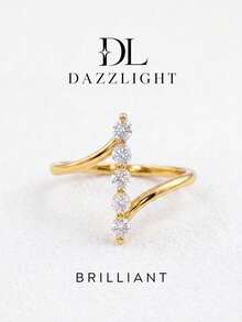1pc Moissanite Ring, Fashion Twisted Band, Pave Eternity Ring, Perfect Choice For Women's Wedding And Daily Wear - Diamond Moissanite Ring - View 7