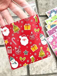 100/50pcs Kantong Kado Natal Perekat Diri, Kantong Perekat Otomatis dengan Motif Santa Claus, Pohon Natal, Manusia Salju, dan Motif Lainnya, Desain Campuran, Motif Indah, Ciptakan Suasana Liburan yang Meriah - Sempurna untuk Pesta Natal - MultiWarna - View 3