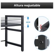 Estante Extensible para Horno de Microondas de 2 Niveles, Organizador Ajustable para Cocina con Espacio de Almacenamiento, Soporte Práctico para Microondas, Utensilios, Condimentos y Accesorios, Diseño Resistente para Aprovechar el Espacio en Encimeras, Alacenas y Cocina del Hogar - Negro - Ver 6