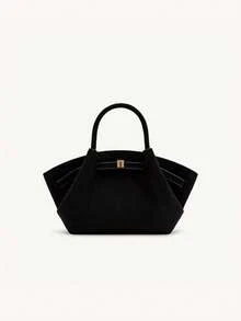 JP Dumpling Bag 女款 JH30692 Hana 小號新款手提包 單肩斜跨托特包 多用途 通勤上班 外出購物約會小包 輕量耐用 麂皮 高顏值 百搭 - 黑色 - 查看 2