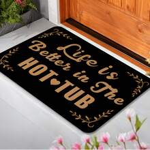 1pc Flannel Bathroom Runner, Hot Tub Door Mat For Better Living, Gold Leaf Vine Border Print, Novel Spa Quote Floor Mat, Absorbent Non-Slip Rubber Backing, Machine Washable Rectangular Area Rug, Bathroom Runner, Hot Tub Patio Rug, Hallway Runner, RV Camping Floor Mat, Housewarming Gift For Spa Lovers - Multicolor - View 5
