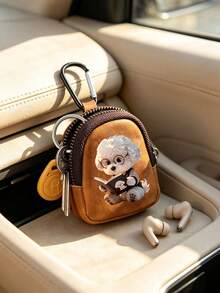 Cute Puppy Flower Pattern Zipper Key Bag, Multi-Functional Key Bag For Both Men And Women, Zipper Key Storage Bag, Portable Compact Key Bag, Multi-Slot Mini Bag, Can Store Keys, ID Cards, Bank Cards, Earphones, Etc., Ideal Choice For Birthday, Christmas, Thanksgiving - Multicolor - View 8