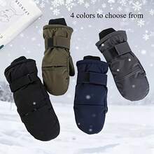 Winter One-Piece Gloves - Warm Lining, Windproof Premium Quality/Suitable For Skiing And Outdoor Activities, Easy Hand Wash/Multi-Occasion Casual Gloves - Multicolor - View 1