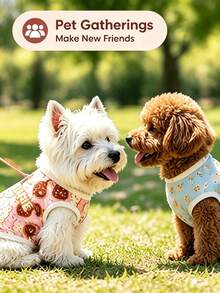 1pc Customized Donut Pet Vest, Upload Dog Photo + Custom Name, Breathable Sleeveless Dog Clothes, Lightweight All-Season Wear, Suitable For Small, Medium Puppies, Cats And Dogs Daily Outdoor Wear - Multicolor - View 3