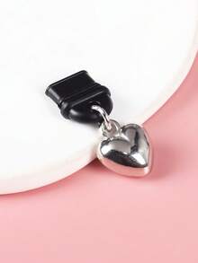 1pc Minimalist Fashionable Heart-Shaped Dust Plug For Android Phone Type-C And Lightning Interface - Multicolor - View 3