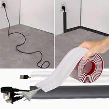 Flexible Floor Cable Protector, Self-Adhesive Wall Cable Management Channel, Internet Cable Raceway, Cable Management - Style B - View 1