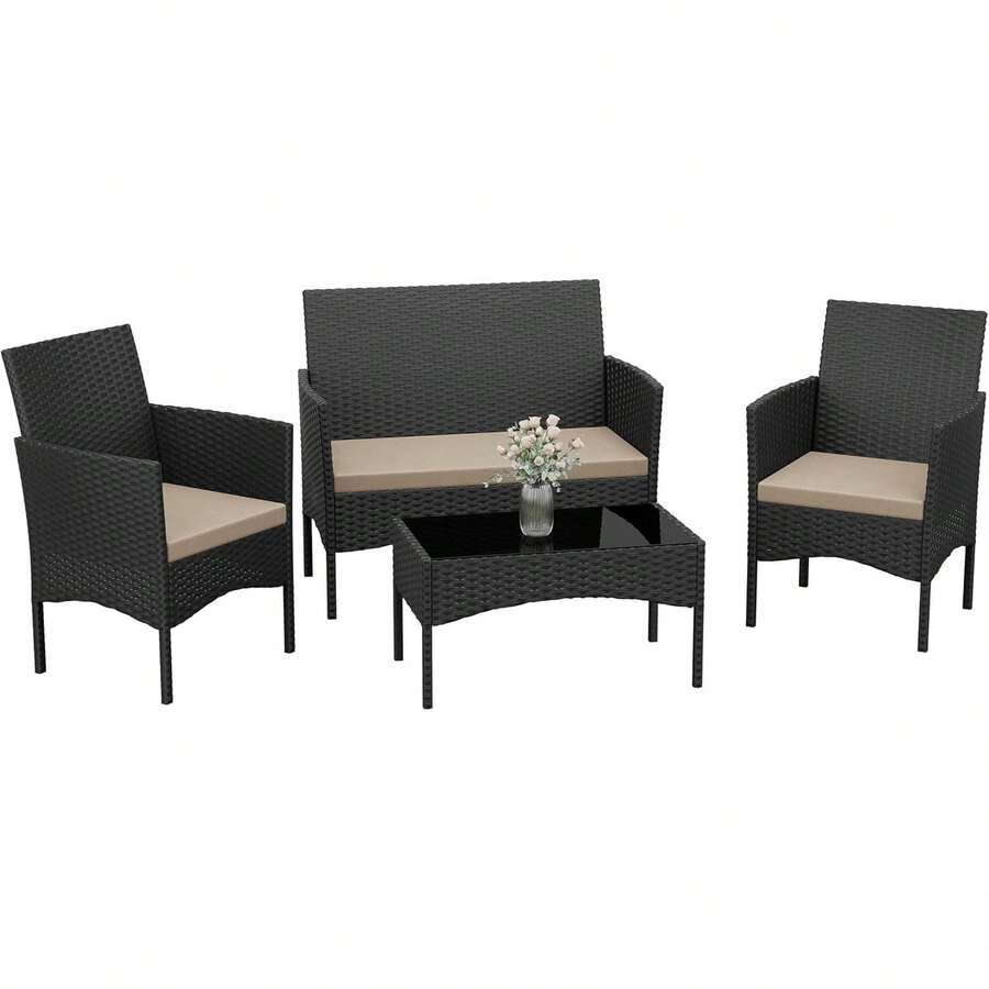 Outdoor Table & Chair Sets - Black - View 1