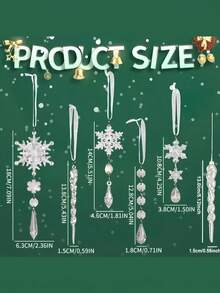 1/20pcs Set Christmas Tree Decorations, Transparent Blue & Pink Snowflake Ice Cube Acrylic Christmas Gift Hanging Pendants, Suitable For Party Holiday Home Decor, Halloween Decoration - A - View 4