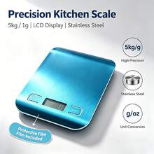 1 buah Timbangan Digital Dapur Presisi Tinggi, Timbangan Makanan, Timbangan Kue, Timbangan Rumah Tangga, Akurasi Timbangan 10kg/1g, Layar LCD Definisi Tinggi Cerdas, Konversi Multi-Unit, Pengalihan Gram/Ons/Unit, Permukaan Timbangan Stainless Steel, Desain Tahan Air dan Debu, Ditenagai 2 Baterai AAA, Alat Dapur Mini Portabel, Cocok untuk Memanggang, Menimbang Bahan, Memasak di Rumah, Menyeduh Kopi, Penggunaan Dapur Sehari-hari - MultiWarna - View 13
