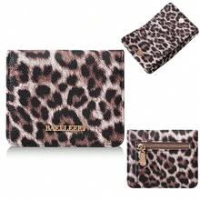Baellerry 1pc Leopard Print Women's Short Trifold Wallet, 7 Card Slots + Transparent ID Window + Zipper Coin Pocket, Portable Mini Trifold Coin Purse, Short-Distance Travel Multi-Card Slot Printed Wallet, Outdoor Travel Daily Commute Portable Wallet - Multicolor - View 21