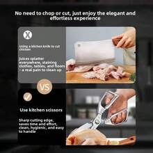 Household Japanese SK5 Kitchen Scissors, Made Of Stainless Steel, Multi-Functional, Suitable For Cutting Chicken Bones And Fish, Imported Scissors - Multicolor - View 4