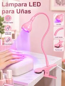 Clip-On Manicure Lamp, Switch Control, Retractable And Adjustable Light, Halloween - Pink - View 9