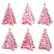 1pc Pink Christmas Decoration Set, Bunting Banner & Spiral Hanging Decor Party Scene Props, Christmas Decoration, Christmas Gift - Multi-color - View 10