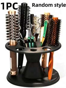 Professional Salon Round Hair Comb Storage Holder - Plastic Hair Tool Organizer With Multi-Compartment Design, Can Hold Combs, Hairbrushes And Various Hair Styling Accessories, Suitable For Home And Salon Settings. This Multi-Functional Storage Item Can Be Used As A Storage Bag, Room Decor, Makeup Bag, Vanity Organizer, Travel Essential, Storage Box, Storage Container. - Multicolor - View 9