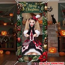 2d Plane, 1 Piece Of Interactive Photo Props For Christmas, Retro Street View, Christmas Tree Gift, Door Flag With Hollowed-Out Photo Frame, Door Flags With Various Styles To Choose From, Suitable For Room Decoration, Without Electricity. - 2 - View 4