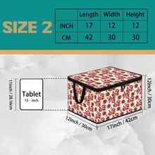 1pc 2DFat Thickened Foldable Zipper Storage Box, Beige Bottom Red Rose Floral Full Print Design, Can Store Clothes, Bedding, Nail Tools, Holiday Items, Fits Under Bed, Suitable For Book Organization, Car Trunk Storage, Cosmetics, Hair Styling Tools, Office, Home Organization, Blankets, Daily Small Items Large Capacity Storage, Wardrobe Placement And Moving Packing, Zipper Closure Secure, Reinforced Handle Durable - Multi-color - View 12