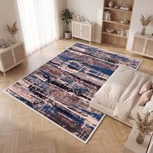 Washable Modern Minimalist Patterned Area Rug – Scandinavian Geometric Design, Contemporary Washable Carpet For Living Room, Bedroom & Home Decor - Camel - View 4