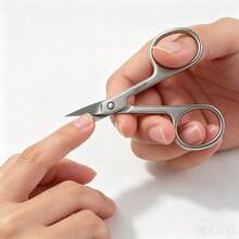 1pc Stainless Steel Nail Trimming Scissors, Precision Pointed Small Scissors For Trimming Nails, Cuticles And Hangnails, Portable Manicure And Pedicure Tool, Suitable For Home And Salon Use - Multicolor - View 2