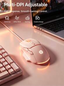 HP G200 Gaming Mouse Wired Silent RGB Lighting 4-Level Adjustable DPI Compatible With Desktop And Laptop - View 5
