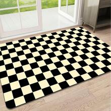 1pc Plaid Print Oversized Dish Drying Mat, Bar Countertop Waterproof Mat, Drying Mat, Drainage Mat, Coffee Machine Mat, Washing Machine Top Protector Mat, Stove Top Mat, Dining Table Mat, Mouse Pad, Coffee Cup | Tableware Drying, Absorbent Quick-Drying, Washable And Reusable, Suitable For Kitchen | Cafe, Tea Cup, Coffee Cup, Coffee Machine Accessories, Home Decor For Coffee Lovers, Rental Home Improvement, Perfect As Housewarming Gift, Christmas Gift, Pet Feeding Mat, Washing Machine Protector Mat, Door Mat, Table Mat - Multicolor - View 4