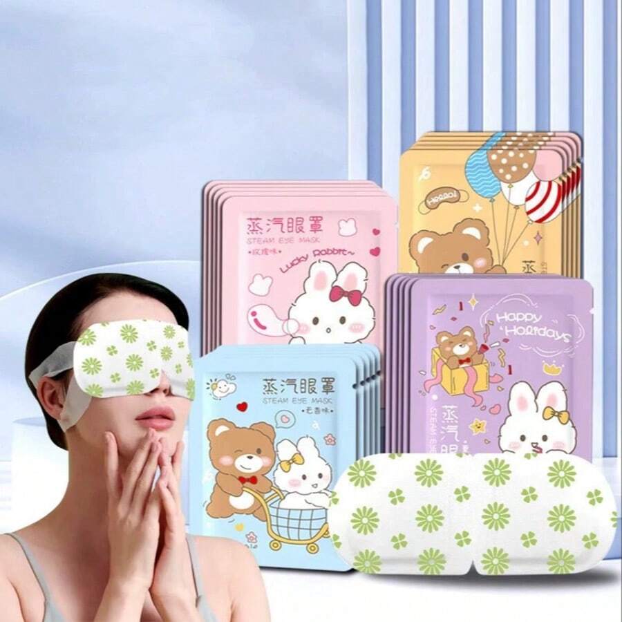50 Sets Steam Eye Masks, Heated Eye Masks, Eye Warm Compress, Disposable Self-Heating Eye Masks, Suitable For Sleep, SPA, Travel Essentials, Women's Relaxation Gift, Halloween Gift (One Size, Random Color 1pc) - Multicolor - View 1