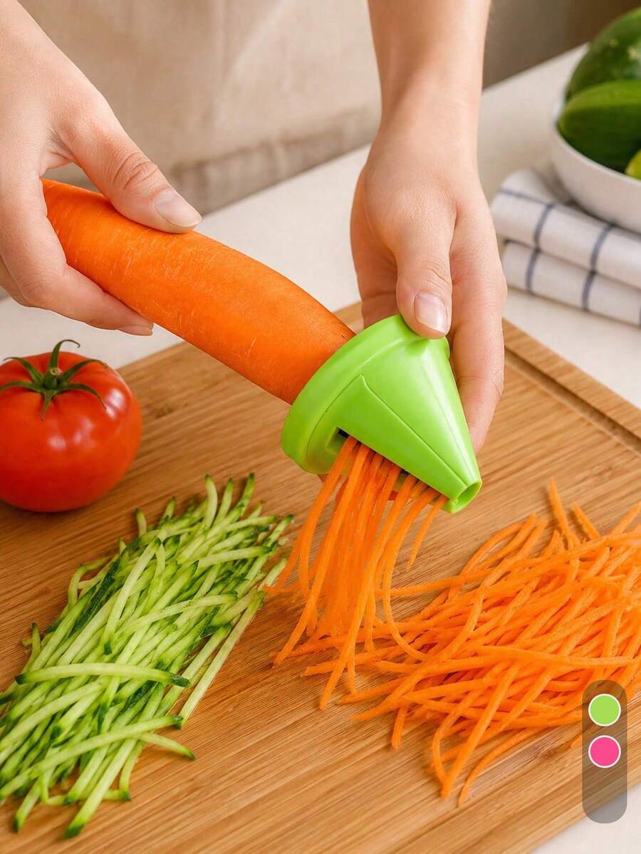2/1pc Multifunctional Spiral Vegetable Peeler/Slicer - Suitable For Potatoes, Carrots, Radishes, Etc., Kitchen Decor, Kitchen Accessories, Kitchen Supplies, Home Accessories, Kitchen Storage Supplies, Camping Essentials, Holiday Essentials, Kitchen Essentials, Kitchen Decor And Accessories, Home Essentials, College Essentials, Back To School, Home Decor, Family Essentials, Gifts For Women, Gifts For Men, Gifts For Mothers, Gifts For Fathers, Gifts For Grandfathers, Gifts For Grandmothers - Multicolor - View 1