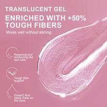 LIMEGIRL 5g Fiber Rubber Base Gel, Gel Perbaikan Kuku Serat, Lapisan Dasar Pembangun Perata Sendiri untuk Penguatan & Perpanjangan Kuku, Manikur DIY Ramah Pemula, Gel UV/LED - Clear - View 4