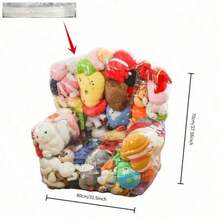 Storage Bean Bag, Large Capacity PVC Zipper Storage Bag, Bedroom Plush Doll & Blanket Storage Bag, Suitable For Nursery & Playroom - Transparent - View 10