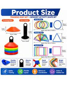 18pcs Random Color Bouncing Sensory Activity Set, Includes 6 Training Discs, Suitable For Fitness Training And Daily Commute - Multicolor - View 4