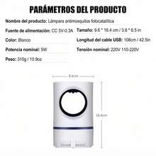 Lámpara Mata Mosquitos USB, Trampa Eléctrica para Mosquitos con Ventilador de Succión 360°, Mata Insectos Silencioso para Mosquitos, Moscas y Jejenes, para Recámara, Hogar, Oficina y Camping - C - Ver 2