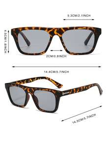 1 Pair Men's Leopard Print Square Retro Fashion Glasses For Street Style - Multicolor - View 4
