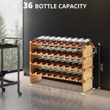 Wanfeeso Stackable Bamboo Wine Rack - Modular Freestanding Bottle Storage Shelf For Floor Or Countertop - Wobble-Free & Easy Assembly - View 2