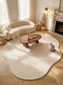 1pc Minimalist Striped Textured Rug, Thickened Carpet, Autumn/Winter Carpet, Living Room Area Rug, Home Decor, Large Living Room Carpet, Living Room Home Decor, Room Decor, Washable Carpet - Multicolor - View 1