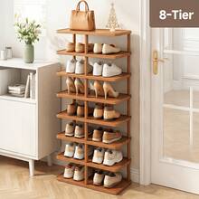 EZIFY 5/6/8-Tier Bamboo Shoe Rack, Rounded Corner Vertical Design, Spacious Top Storage, For Entryway/Hallway/Living Room/Bedroom/Garage, Ideal Housewarming Gift. - 6-tier Semicircle - View 8
