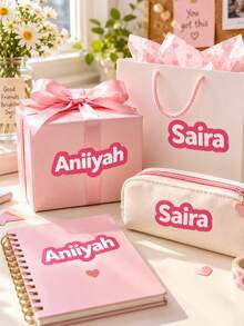 Personalized Name Stickers, Customizable Colorful Stickers, Suitable For Water Bottle, Gift Box Decoration, Multi-Functional Fashion Stickers - Multicolor - View 2