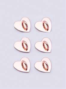 All-In-One Heart-Shaped Metal Phone Case Accessories - Heart-Shaped Hook, Phone Ring, Phone Keychain, Metal Phone Ring - Multicolor - View 9