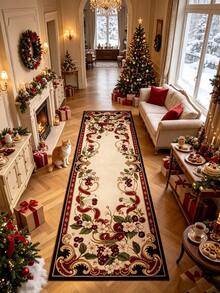 1pc Autumn Maple Leaf Pastoral Style Home Decor Rug, Orange Brown Beige Green, Long Strip Rug, Suitable For Hallway Entryway Corridor Stairs Living Room, Decorative Rug, Bedroom Decor, Small Rug, Rug, Home Decor, Living Room Rug - Multicolor - View 6