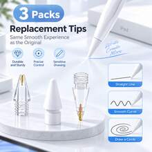 1/2/3/4pcs Replacement Tips For Apple Pencil 1st/2nd Generation, Fine Point Touch Stylus Tips, Metal Wear-Resistant Non-Slip Transparent Tips, Tablet Precise Writing And Drawing Accessories - Multicolor - View 10