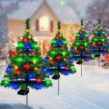 Solar Powered Christmas Tree Lawn Lights, Available In Single Or Double Pack. Ideal For Decorating Christmas Paths, Yards, Front Doors And Cemetery Lawns - Perfect Christmas Decoration And Gift, Also Suitable For Halloween Decoration - Festive Atmosphere - View 7